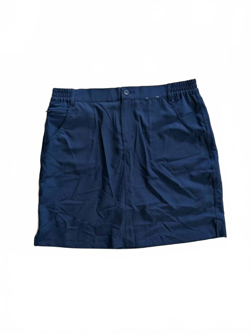 Tilley Navy Blue Trek Skort with Pockets and Elastic Waistband - Size Large